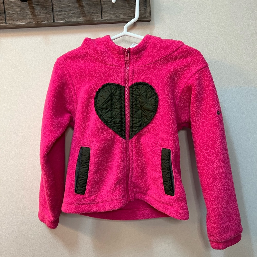 Columbia Kids 3T pink fleece hooded zip up jacket